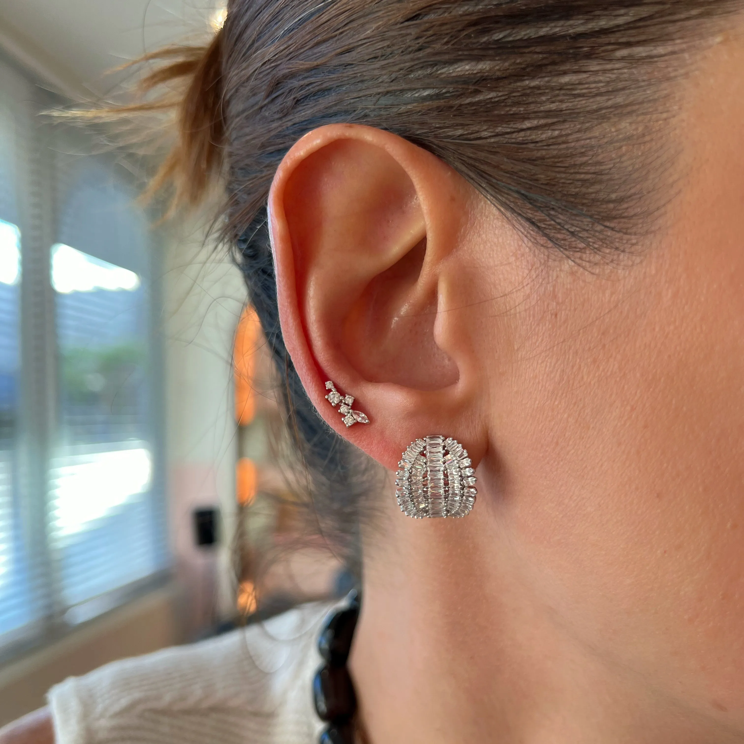 Mix Cluster Stone Earrings