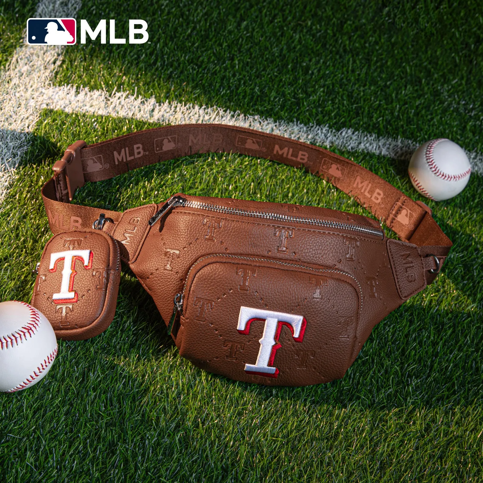 MLB-TX20-320 MLB Texas Rangers Team Fanny Pack Belt Sling Bag