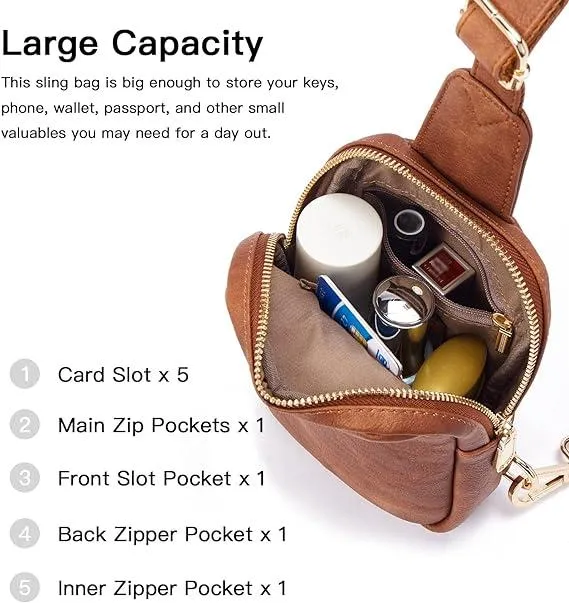 MODARANI Women Leather Crossbody Fanny Bag