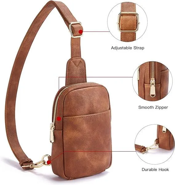 MODARANI Women Leather Crossbody Fanny Bag