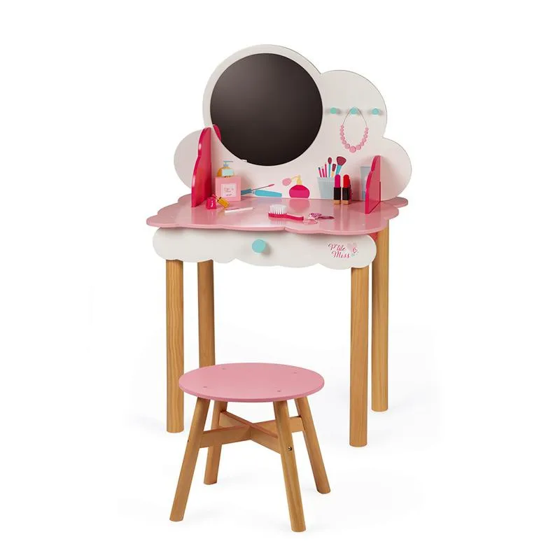 Montessori Childrens Dressing Table | Vanity Unit | Role Play Toys | Mirror | Stool | Accessories
