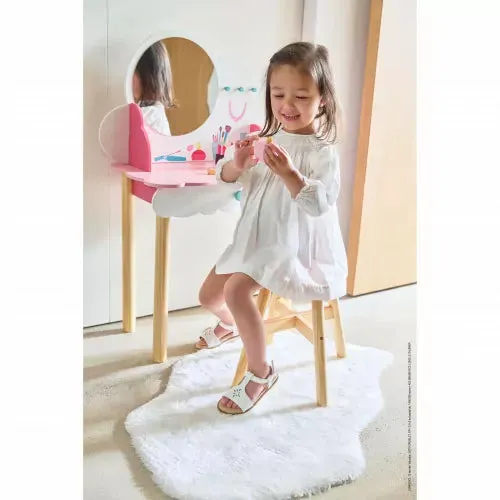 Montessori Childrens Dressing Table | Vanity Unit | Role Play Toys | Mirror | Stool | Accessories