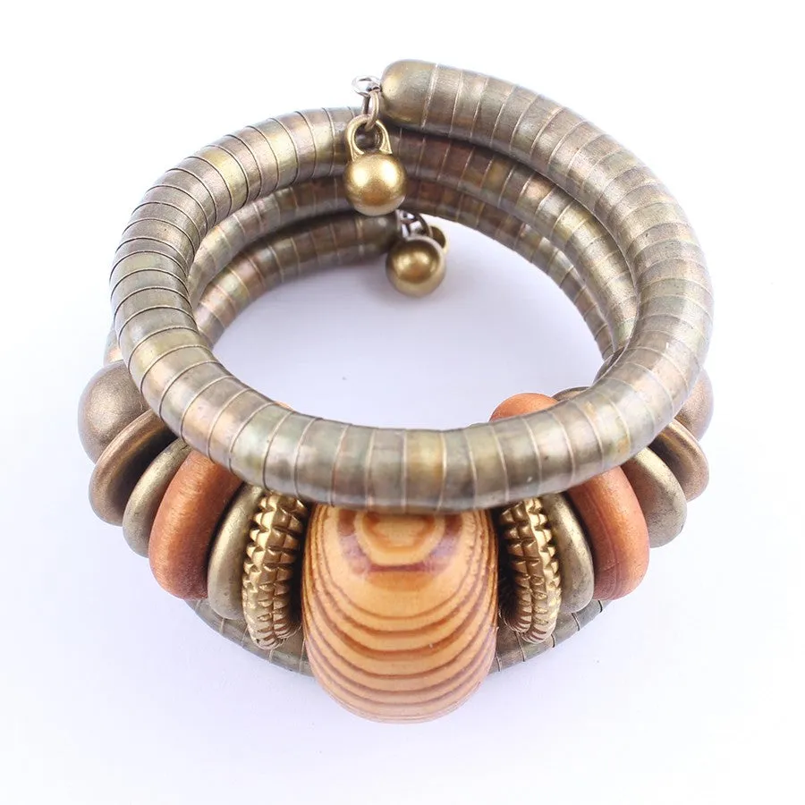 Multi-layer Chain Wooden Bead Bracelet