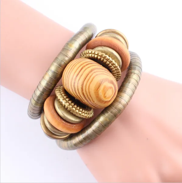 Multi-layer Chain Wooden Bead Bracelet