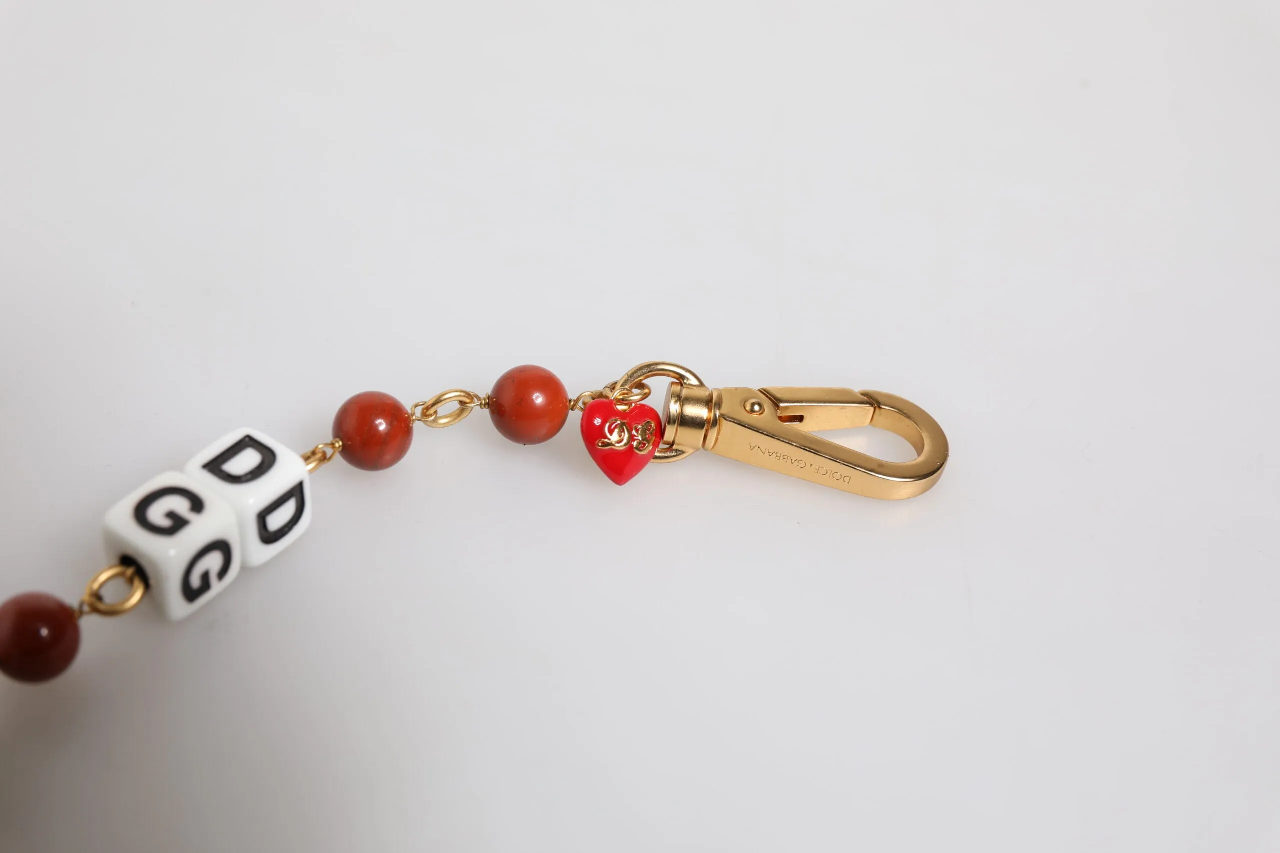 Multicolor Gold Tone Brass Chain DG Logo Dice Bracelet