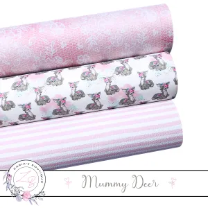 Mummy Deer ⋅ Vegan Faux Leather  ⋅ Single Sheets or 3 Piece Set