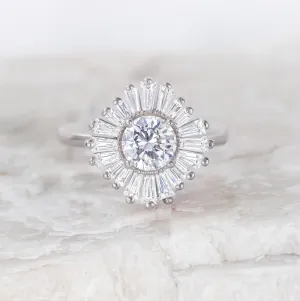 Natalia ~ Baguette Halo Ring