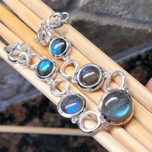 Natural Blue Labradorite 925 Sterling Silver Bracelets 8"