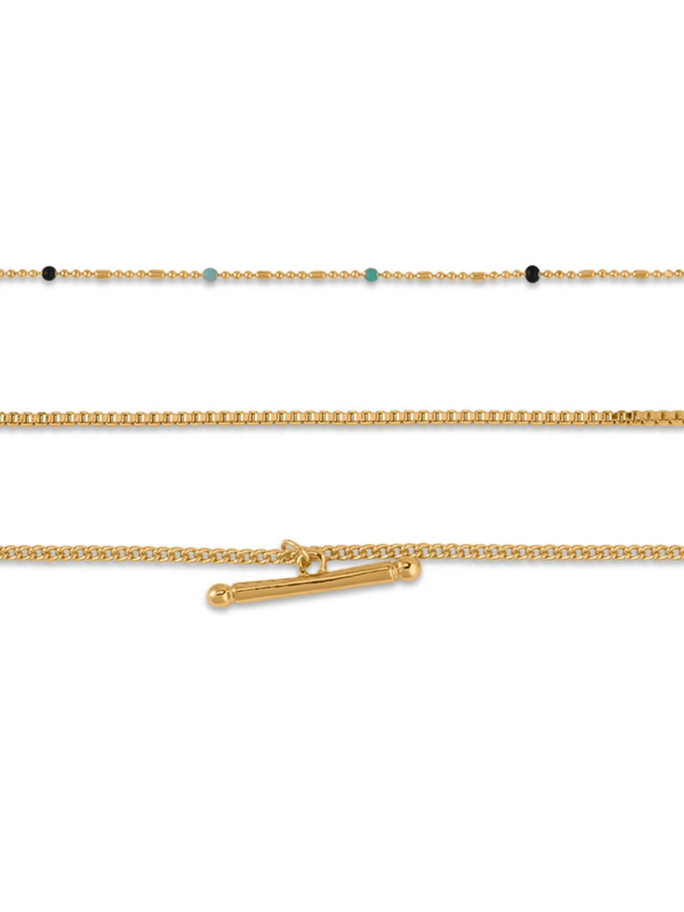 NEW Gold/Multi Camille 3 Layered Bracelet