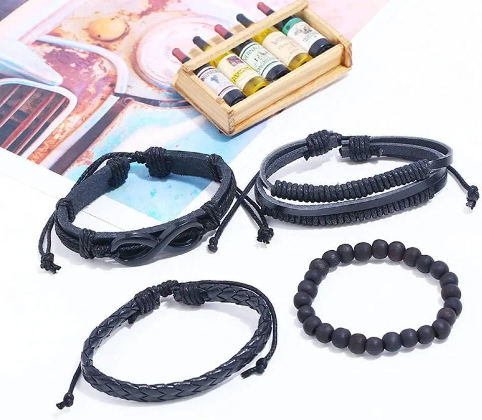 NEW Retails $79, Wrap Bracelet Vintage Suit Woven Leather Handmade Bracelets for Men Women Unisex Punk Wristbands Wrist Rope