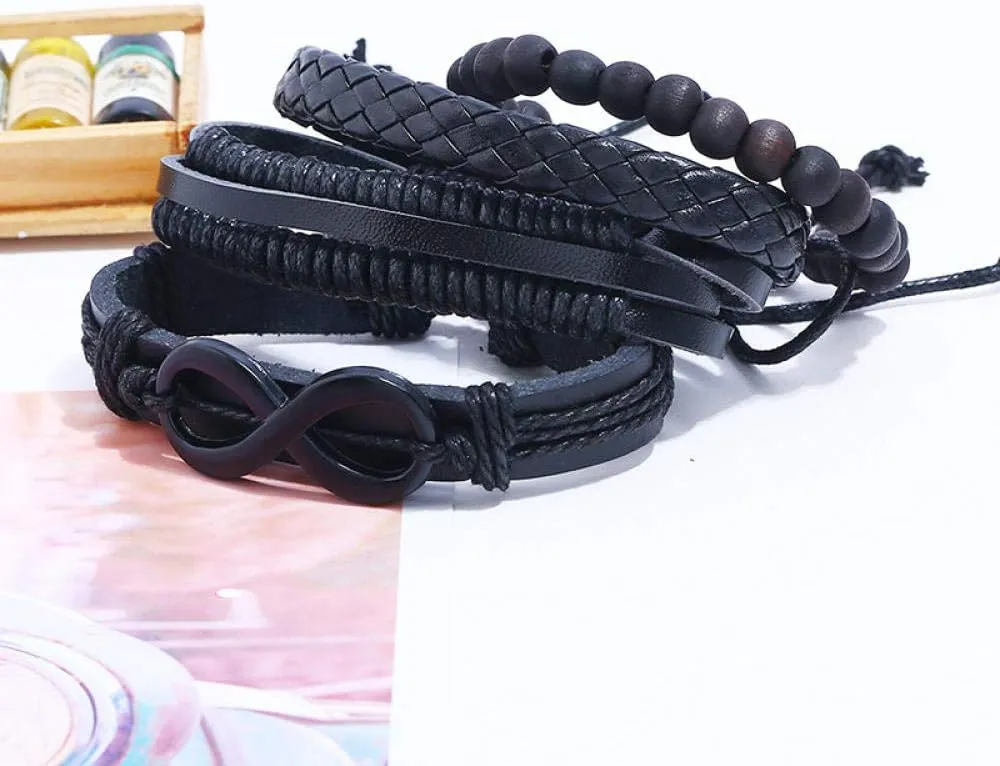 NEW Retails $79, Wrap Bracelet Vintage Suit Woven Leather Handmade Bracelets for Men Women Unisex Punk Wristbands Wrist Rope