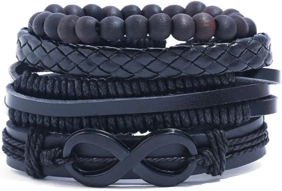 NEW Retails $79, Wrap Bracelet Vintage Suit Woven Leather Handmade Bracelets for Men Women Unisex Punk Wristbands Wrist Rope