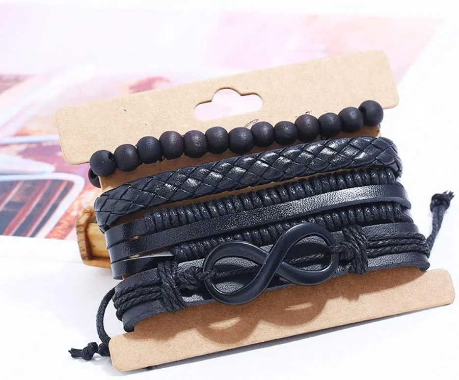 NEW Retails $79, Wrap Bracelet Vintage Suit Woven Leather Handmade Bracelets for Men Women Unisex Punk Wristbands Wrist Rope