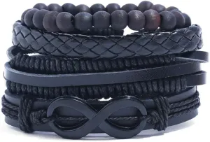 NEW Retails $79, Wrap Bracelet Vintage Suit Woven Leather Handmade Bracelets for Men Women Unisex Punk Wristbands Wrist Rope
