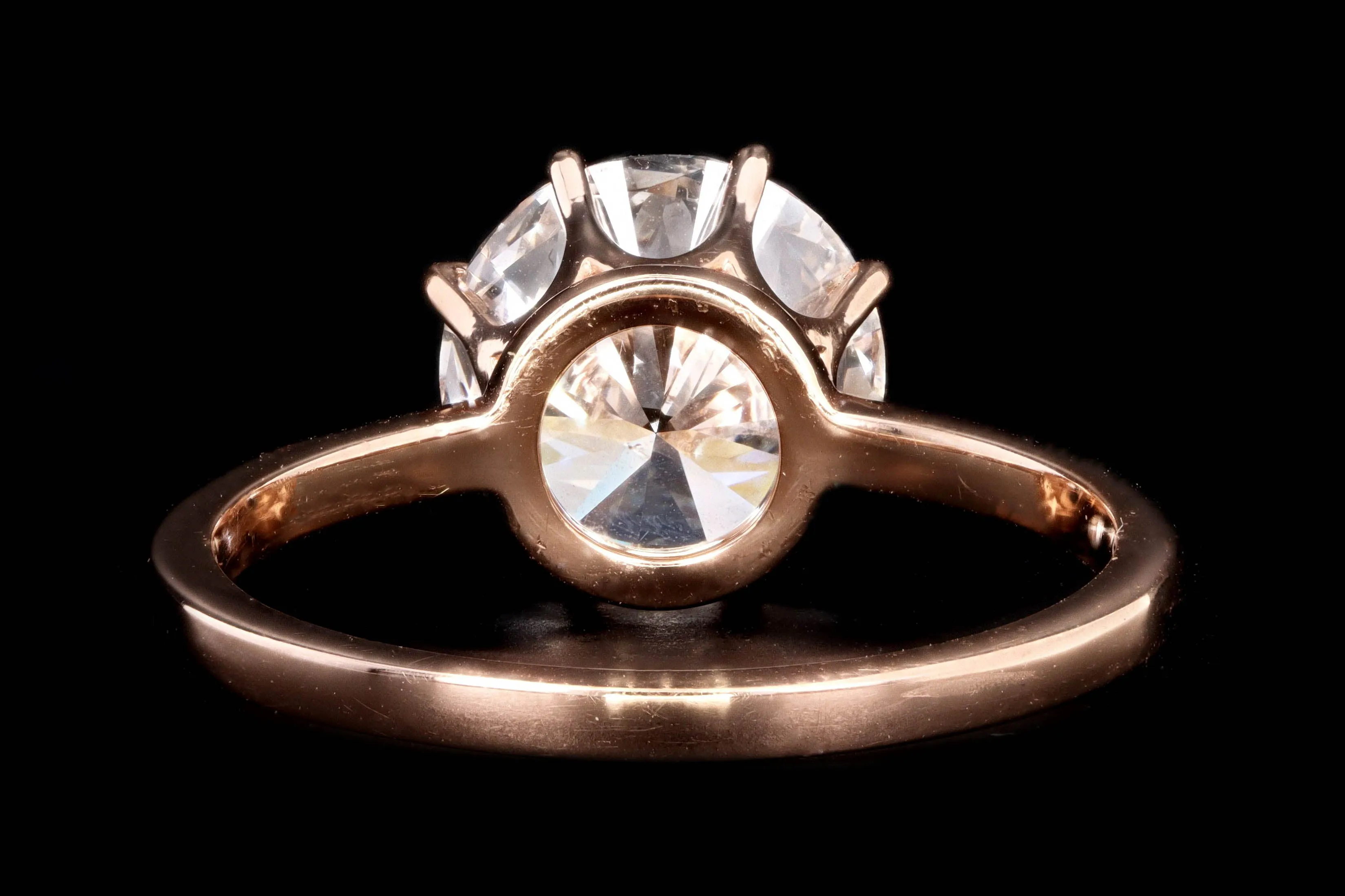New Vintage Inspired 18K Rose Gold 2.30 Carat Round Brilliant Diamond Engagement Ring GIA Certified