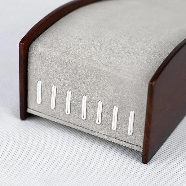 NH020 Wooden Necklace Display Stand Jewelry Ramp Holder