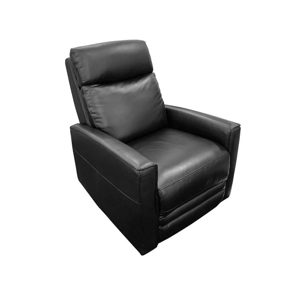 Nice Electric Rocker Recliner with Battery Pack - Black Full Grain Leather