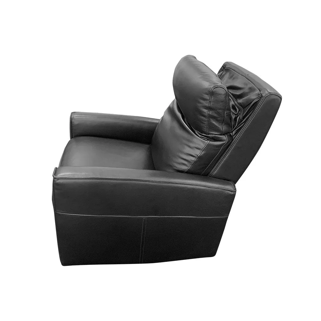 Nice Electric Rocker Recliner with Battery Pack - Black Full Grain Leather