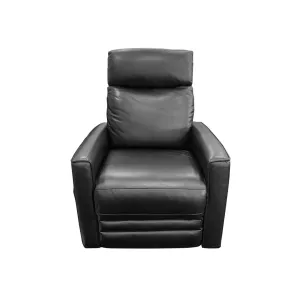 Nice Electric Rocker Recliner with Battery Pack - Black Full Grain Leather