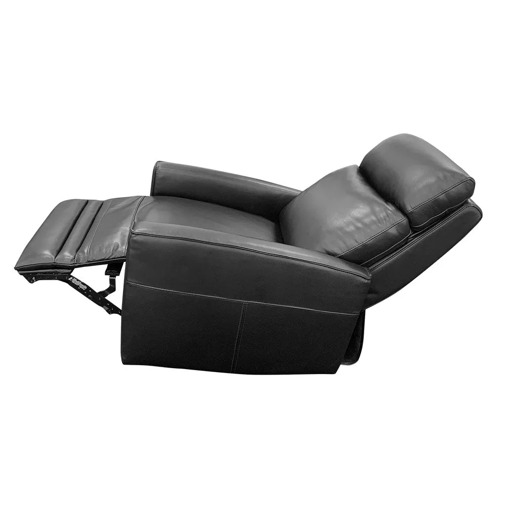 Nice Electric Rocker Recliner with Battery Pack - Black Full Grain Leather