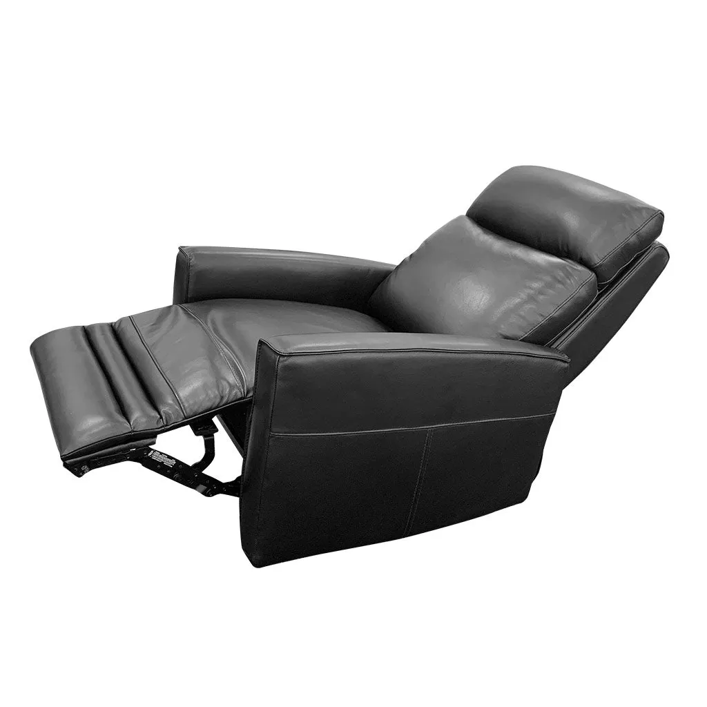 Nice Electric Rocker Recliner with Battery Pack - Black Full Grain Leather