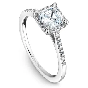 Noam Carver 14kt White Gold 0.74ct Princess Halo with Cut Corner Claws