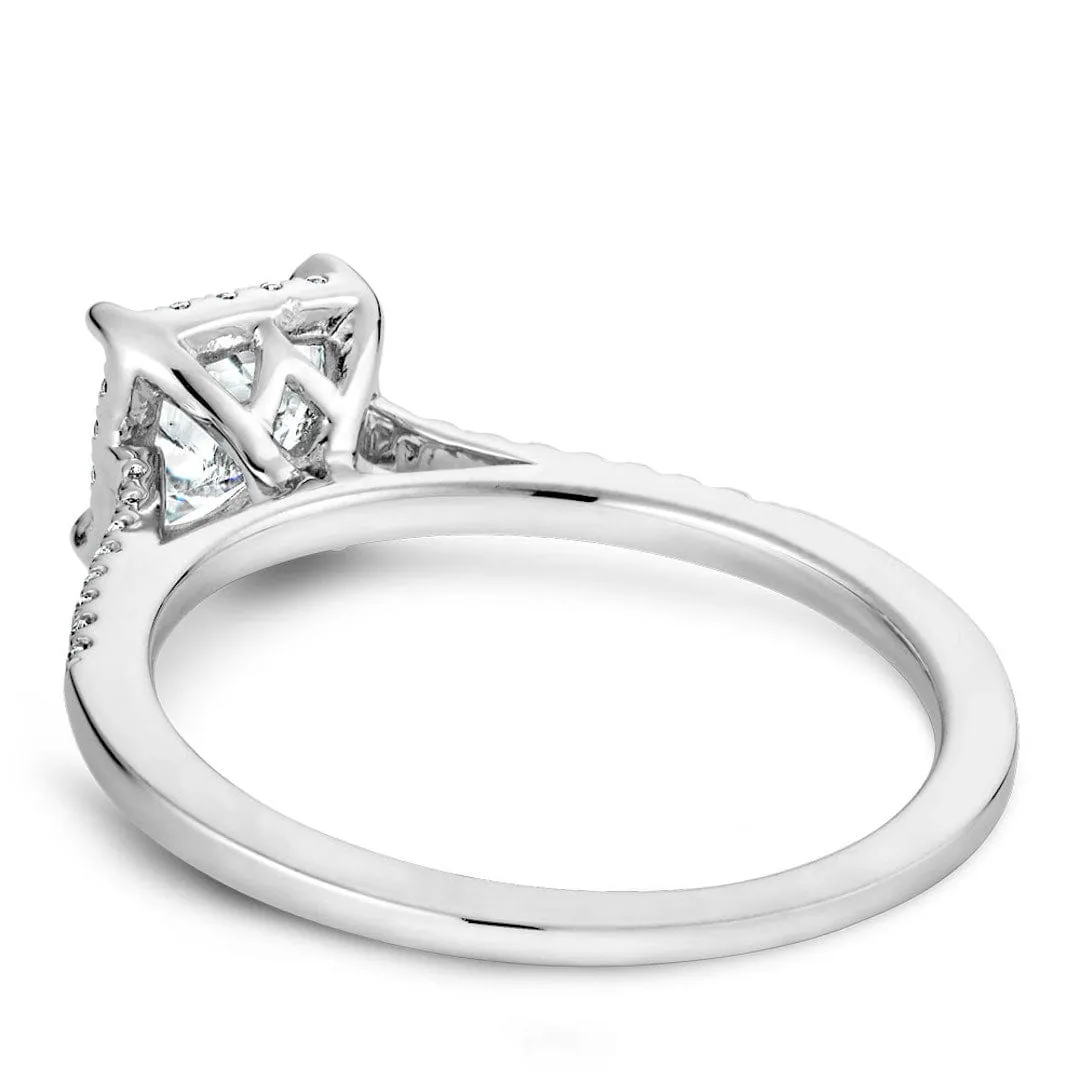 Noam Carver 14kt White Gold 0.74ct Princess Halo with Cut Corner Claws