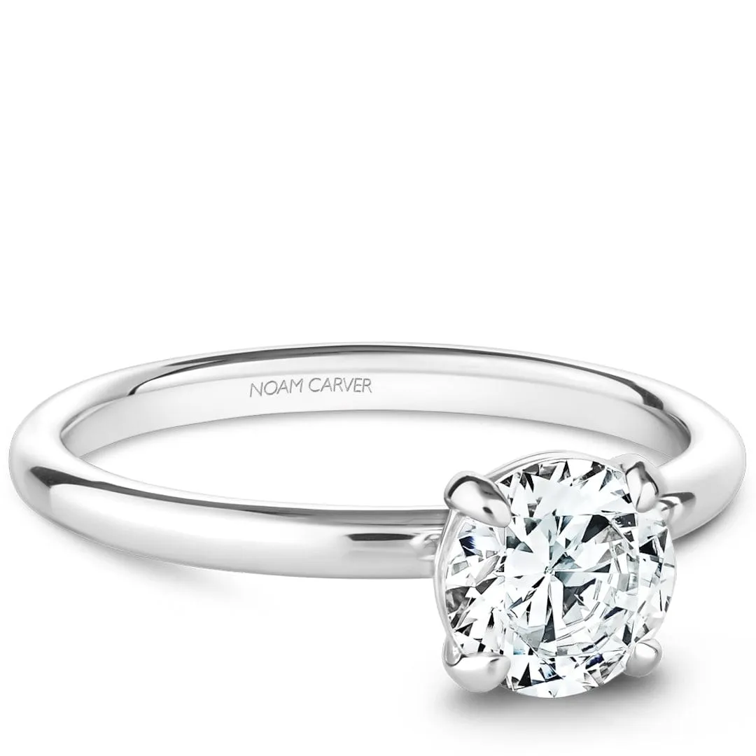 Noam Carver 14kt White Gold Round Solitaire Ring