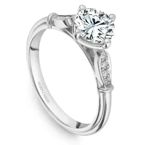 Noam Carver 14kt White Gold Round Solitaire with Shoulder Diamonds