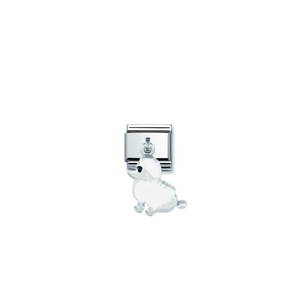 Nomination Composable Silver White Poodle Drop Link ~ 031700/09