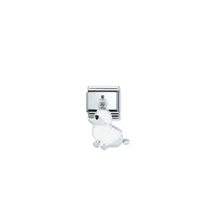 Nomination Composable Silver White Poodle Drop Link ~ 031700/09