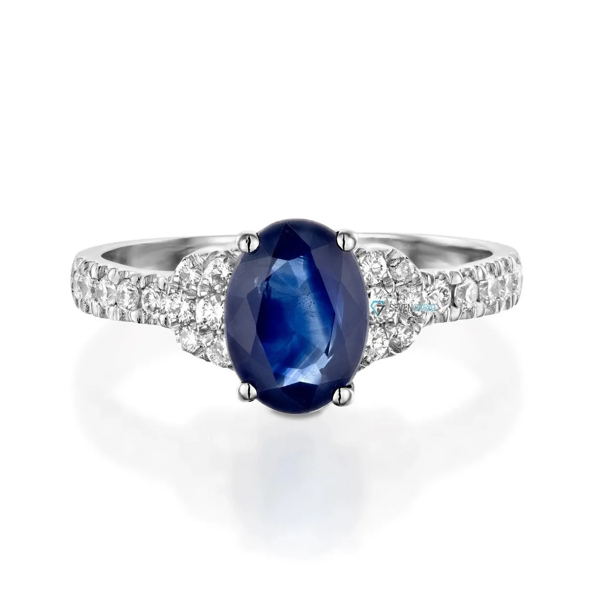 Non traditional sapphire engagement ring set