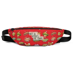 Not All Heroes Use Stairs (Fanny Pack) Comic Book Speech Bubbles Pattern