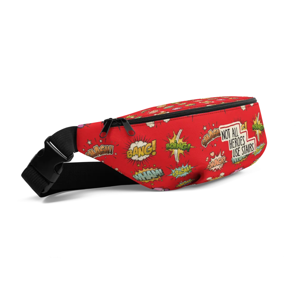 Not All Heroes Use Stairs (Fanny Pack) Comic Book Speech Bubbles Pattern