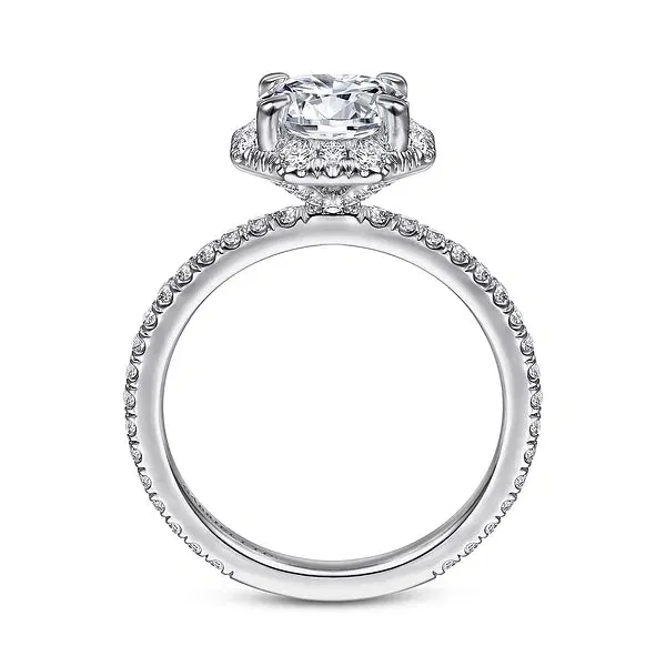 Octagonal Halo Round Diamond Engagement Ring Mounting