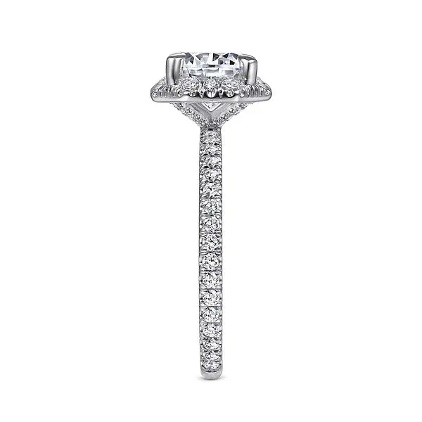Octagonal Halo Round Diamond Engagement Ring Mounting