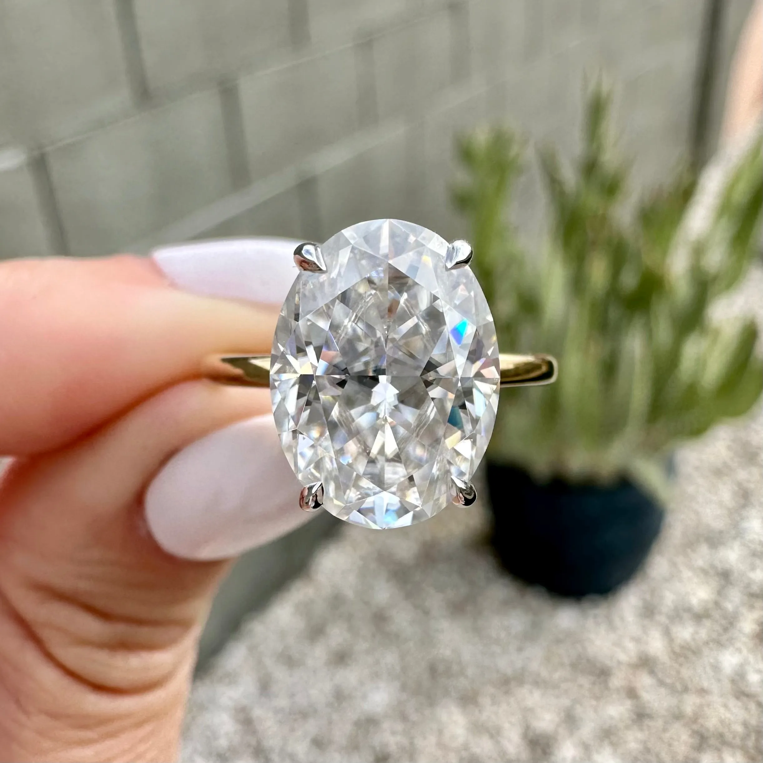 Olivia Flush (6.2ct) Oval Moissanite Engagement Ring
