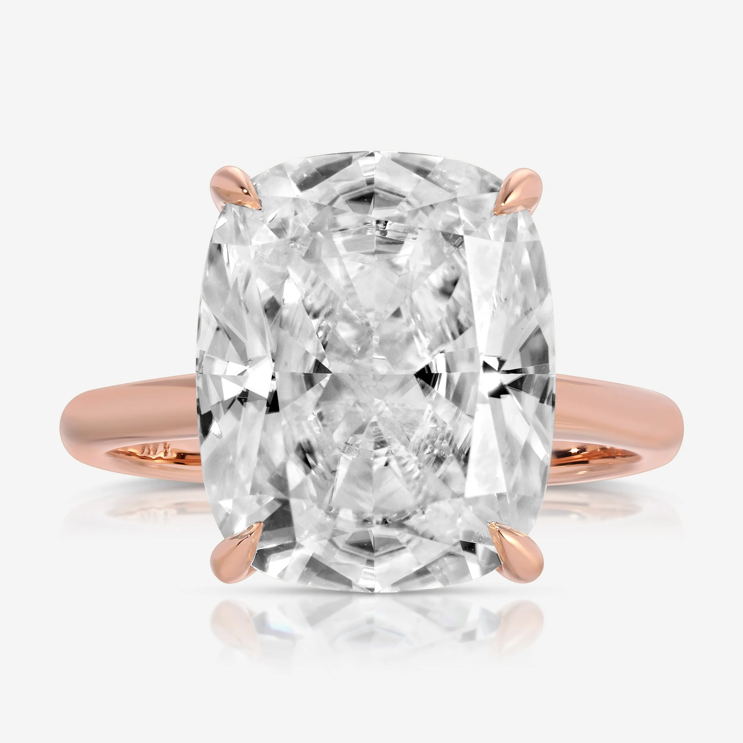 Olivia Flush (8.5ct) Cushion Moissanite Ring ( ) Hidden Halo