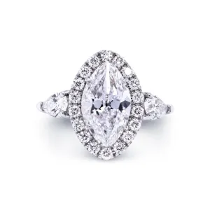 Oval Diamond Halo Engagement Ring