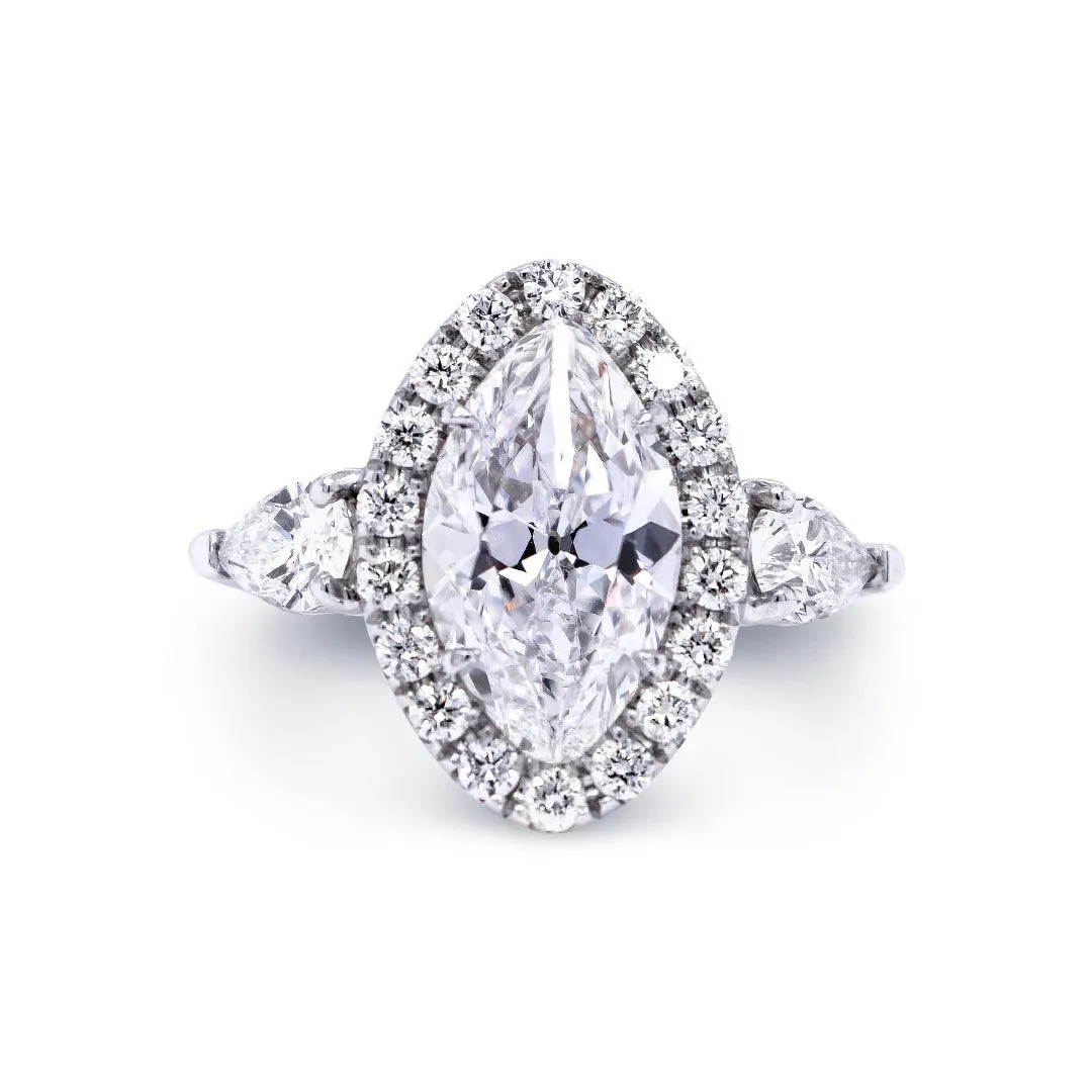Oval Diamond Halo Engagement Ring