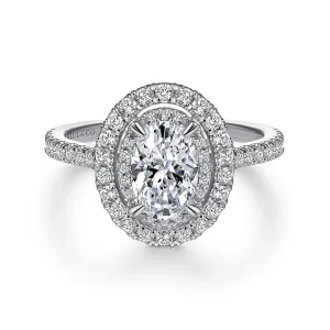 Oval Double Halo Diamond Engagement Mounting