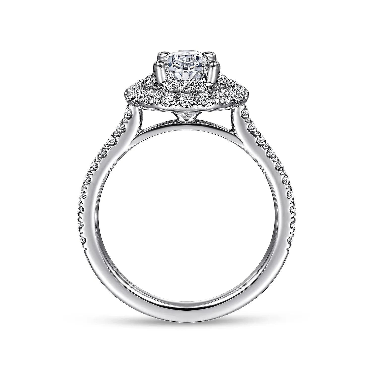 Oval Double Halo Diamond Engagement Mounting