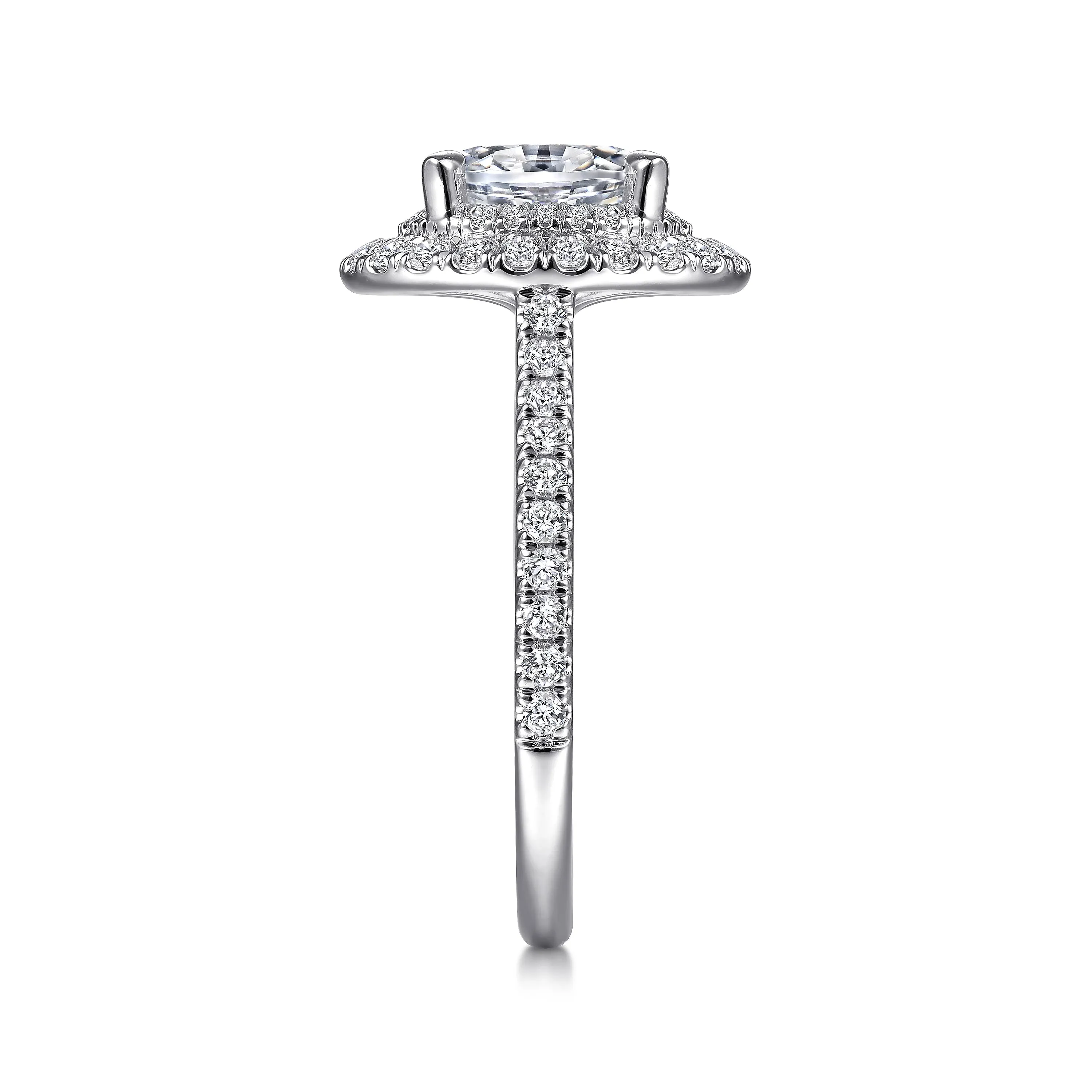 Oval Double Halo Diamond Engagement Mounting