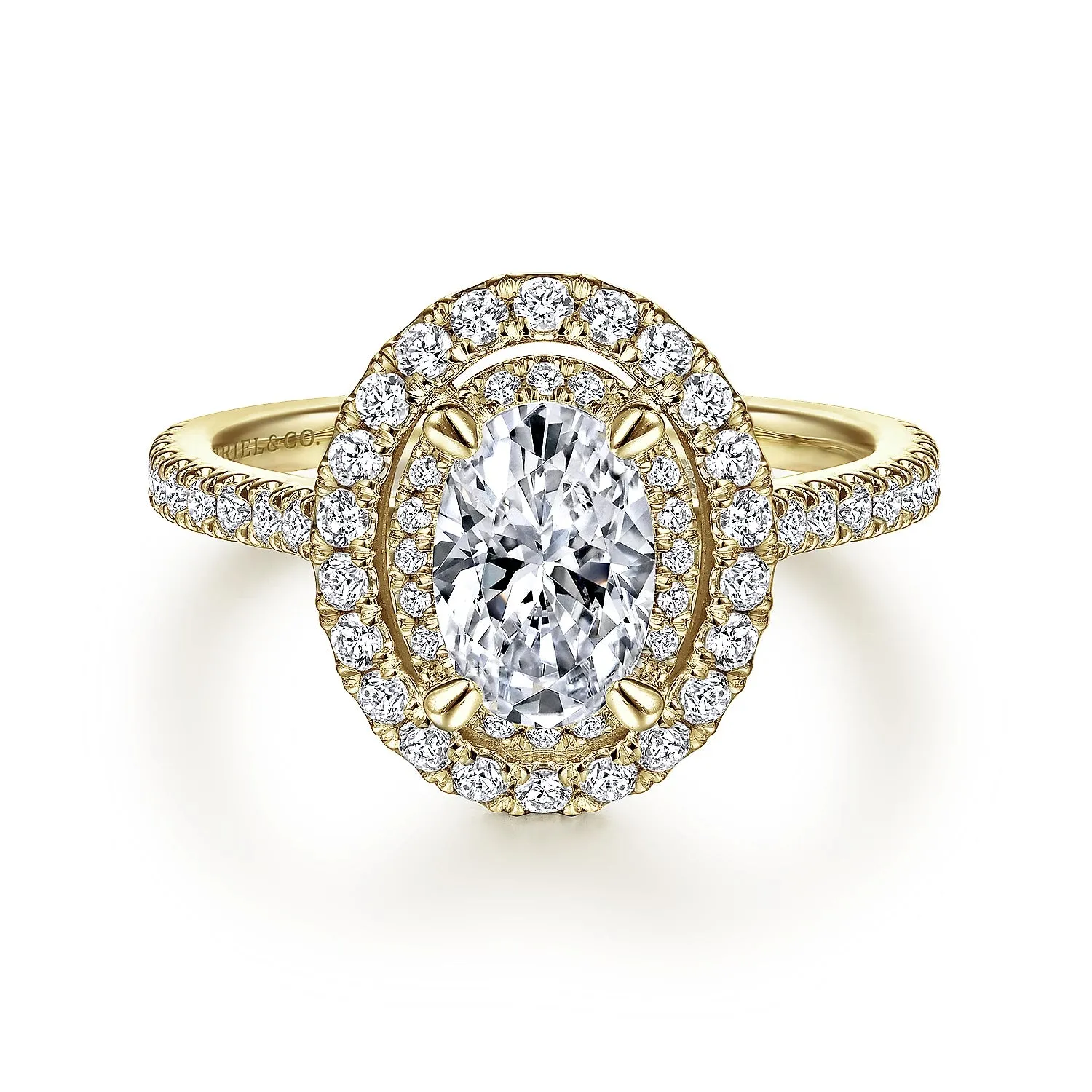 Oval Double Halo Diamond Engagement Mounting