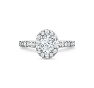 Oval Halo Engagement Ring 1.25tw