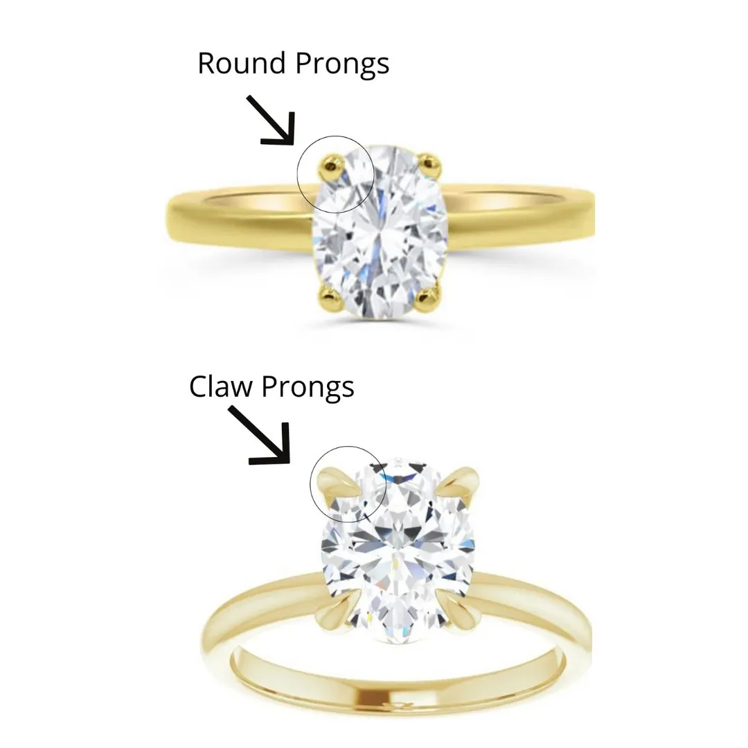 Oval Moissanite Solitaire Engagement Ring