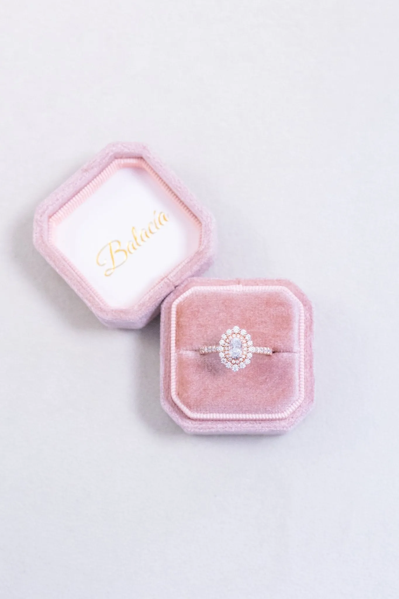 Oval Natural Diamond Double Halo Engagement Ring
