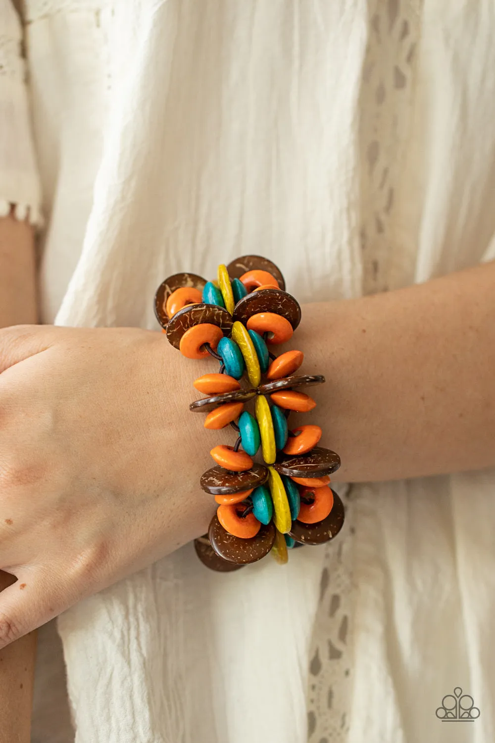 Paparazzi - Caribbean Canopy - Multi Wood Bracelet