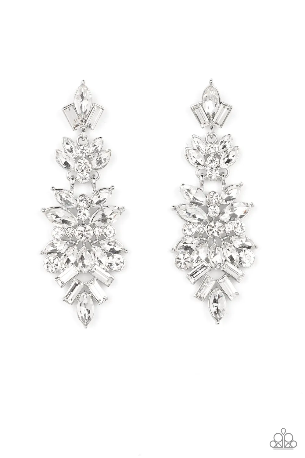 Paparazzi Frozen Fairytale - White Post Earring