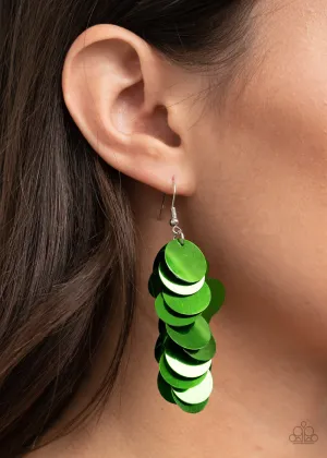 Paparazzi Now You SEQUIN It - Green Sequin Earrings